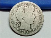 OF) better date 1904 O Silver Barber quarter