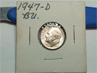 OF) BU 1947 D Silver Roosevelt dime