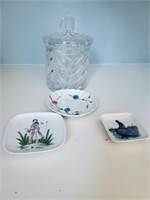 Dainty Plates and Covered Jar with Rosenthal