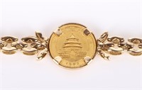 FINE GOLD 1/20OZ 5 COIN INSET IN 14K GOLD BRACELET