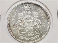 1961 Canadia 80% Silver 50 cent