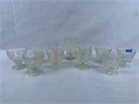 11pc vintage glass dessert compotes