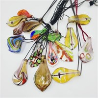 Bundle of Art Glass Petal Necklaces