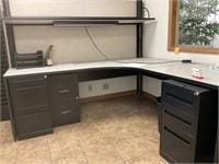 Corner Office Desk w/ Side Files