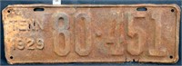 1929 TN license plate
