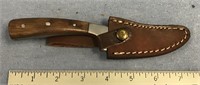 71/2" caping knife with leather sheath  (a 7)
