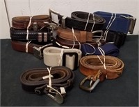 Large group of men's belts