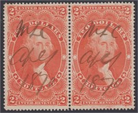 US Stamps #R82d Used Pair with PF Certific CV $125