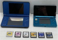 Lot of 2 Nintendo DS XL/3DS Consoles w/Games- Used