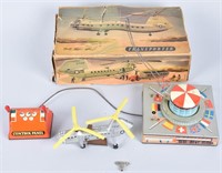 BILLER Tin Windup HELICOPTER & TOWER w/BOX
