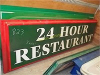 24 hr Restaurant 3x10 sign face