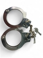 Vtg Metal Handcuffs & 2 Keys