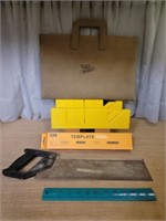 Stanley Miter Box and Saw, Template Tool in Box,