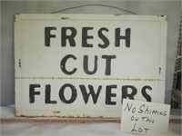 FRESH CUT FLOWERS Embossed Metal Sign
