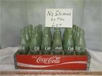Vintage Wood Coca Cola Bottle Crate & Bottles