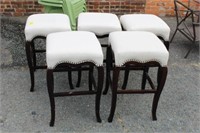 2pc Contemporary Barrel Back Chairs w/ nailhead