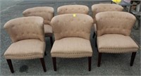 6pc Contemporary Barrel Back Chairs w/ nailhead