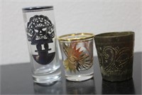 Lot of 3 Shot Glasses