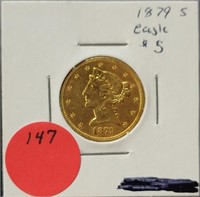 1879-S LIBERTY HEAD $5 GOLD COIN