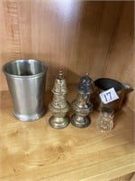 Pewter, mint, julep, cup, weighted sterling, S&P