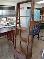 Wood Ladder style shelf unit with drawer