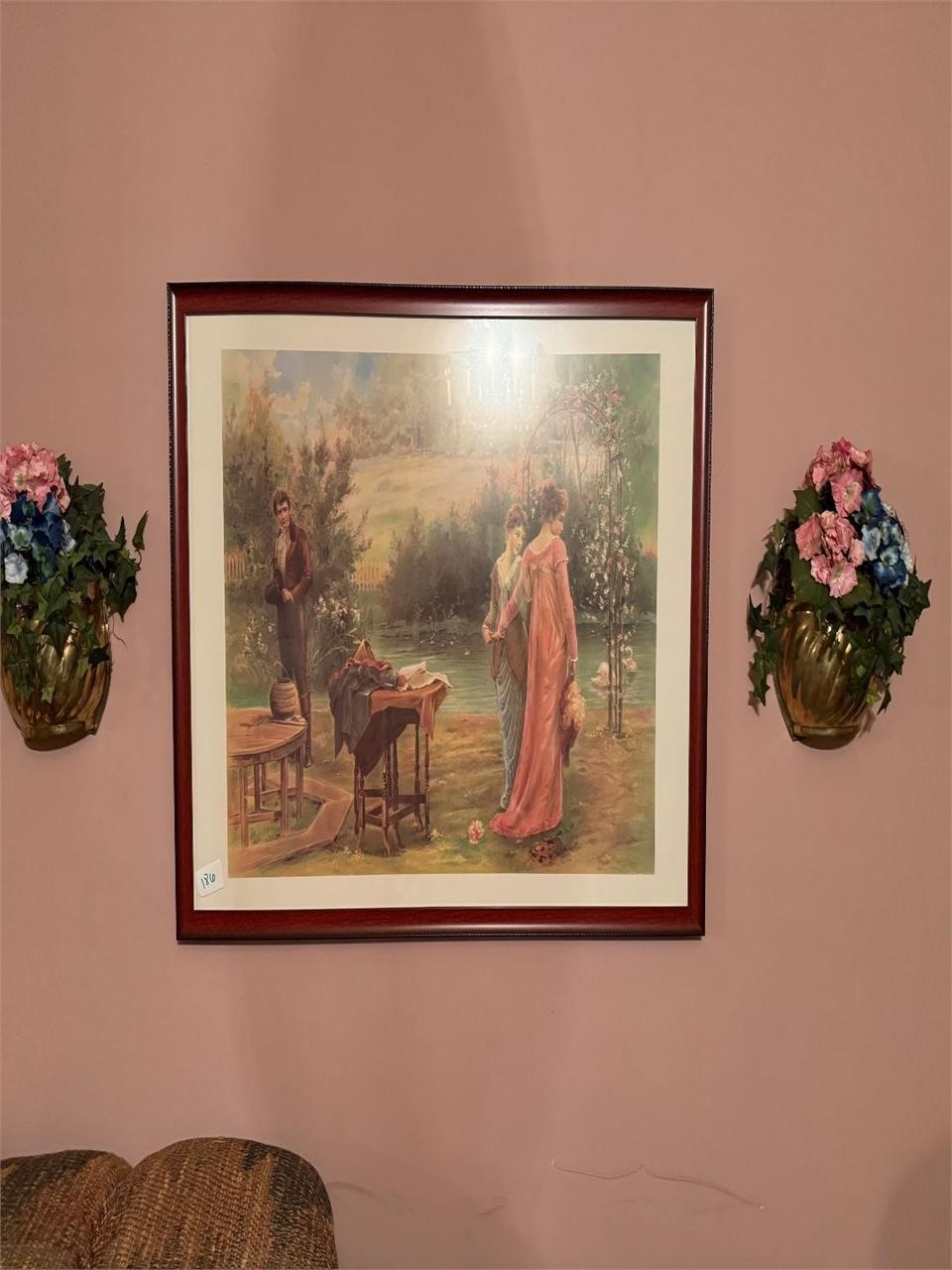 Picture and 2 wall sconces