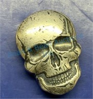 2 ounce silver skull ingot