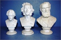 Three various Parian busts