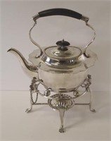 Sheffield silver plate kettle on stand