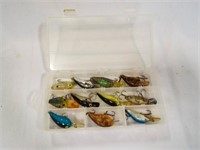 Small Plastic Plano Tackle Box w/Vintage Lures