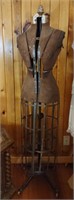 Antique Wire Cage Dress Form, Rolling, 60"
