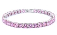 Brilliant 14.50 ct Pink Sapphire Tennis Bracelet