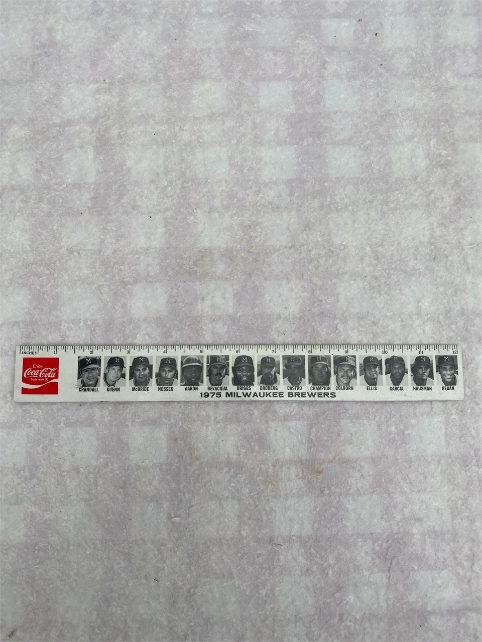 1975 Coca-Cola & White Hen Milwaukee Brewers Ruler