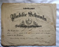 1940 Orig. Lovelady Texas 9th Grade Certificate!