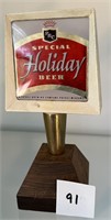 Holiday Red and White Square Tap Knob