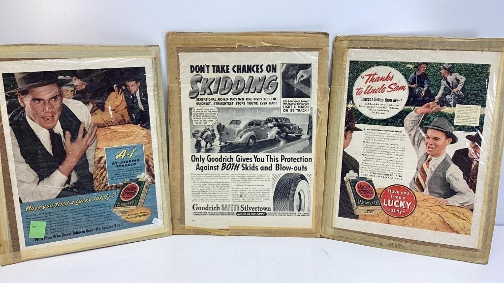 Cigarettes  and Tire Advertising Posters