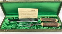 Knife Set by Waltcraft with Antler Handles and