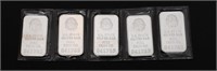 (5) 1 OZ WASHINGTON STATE US SILVER BARS