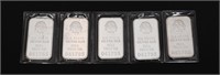 (5) 1 OZ WASHINGTON STATE US SILVER BARS