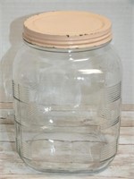 GLASS JAR W/ LID 8.5" T X 6"W