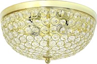 2 Light Elipse Crystal Flush Mount Ceiling Light,