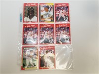 Assorted Error Baseball Cards, 1 Binder Sheet