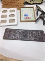 vintage ks license plate, plaques an frame