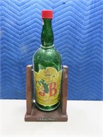 vintage 20" J&B Scotch Whiskey Bottle on Stand