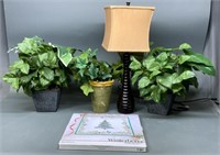 Plants, Lamp, Pfaltzgraff Plate