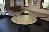 6 ROUND WOODEN TABLES