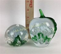 Gibson & Joe Rice art glass paperweights