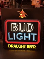 Bud Light Draught Beer light-up sign 
17 1/2 x