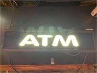 ATM light-up sign 29 x 7 inches