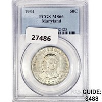 1934 Maryland Half Dollar PCGS MS66